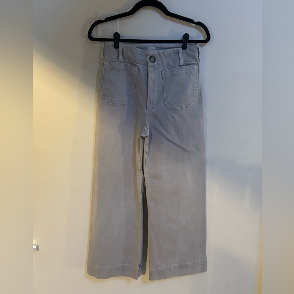 Maeve Colette Light Gray Wide-Leg Jeans